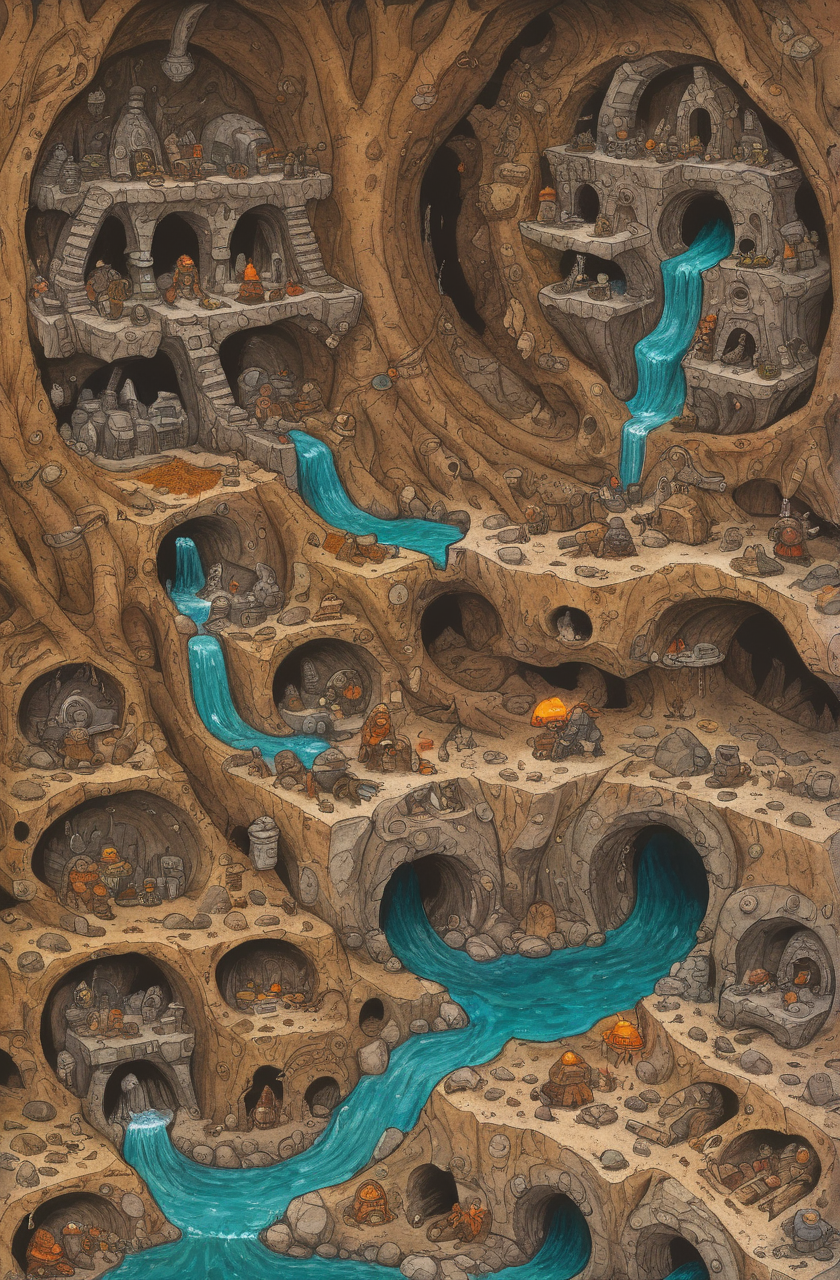 00055-bright colorful cartoon intricate dwarven city warren 10 detailed cross section underground_20230813_102953.png